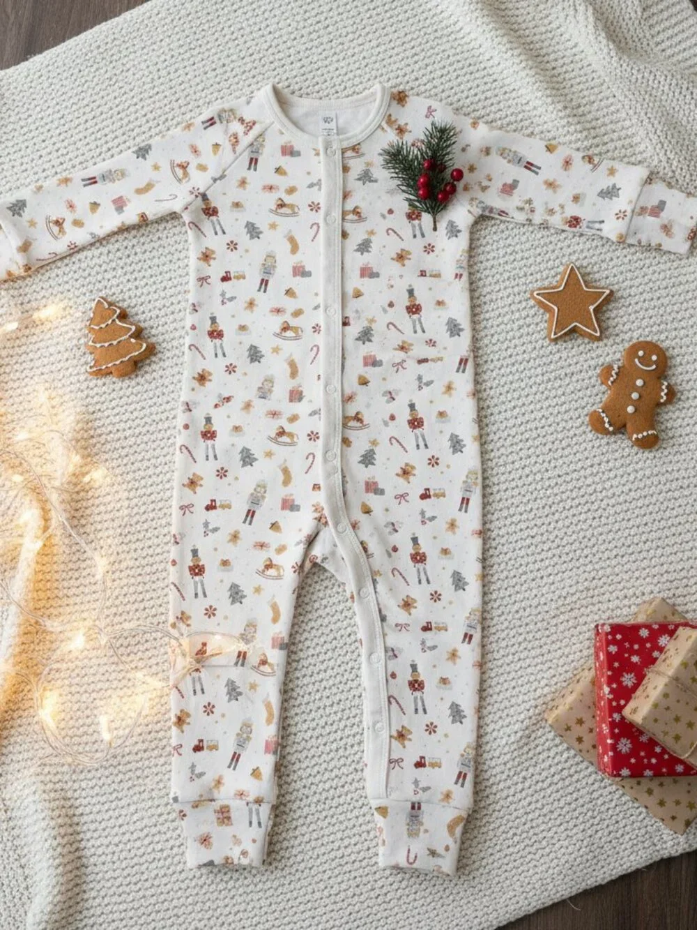 Rylee + Cru Festive Nutcracker Long John Pajamas — 3–6 Months